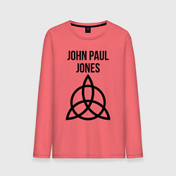 Лонгслив хлопковый мужской John Paul Jones - Led Zeppelin - legend, цвет: коралловый