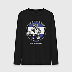 Лонгслив хлопковый мужской Krav-maga emblem tiger, цвет: черный