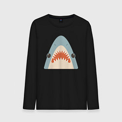 Лонгслив хлопковый мужской Милая маленькая акула, цвет: черный