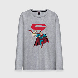 Мужской лонгслив Крипто и Супермен с лого DC Лига Суперпитомцы