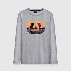 Лонгслив хлопковый мужской Закат в Питере, цвет: меланж