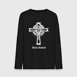 Лонгслив хлопковый мужской Black sabbath крест, цвет: черный