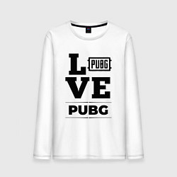 Лонгслив хлопковый мужской PUBG love classic, цвет: белый