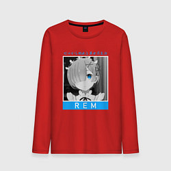 Лонгслив хлопковый мужской Рем - Re: Zero - С нуля, цвет: красный