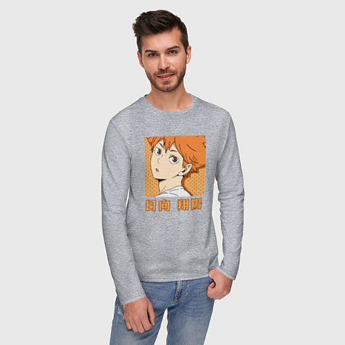 Мужской лонгслив Милый Хината / Меланж – фото 3