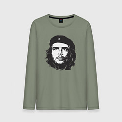 Лонгслив хлопковый мужской Че Гевара - рисунок, цвет: авокадо