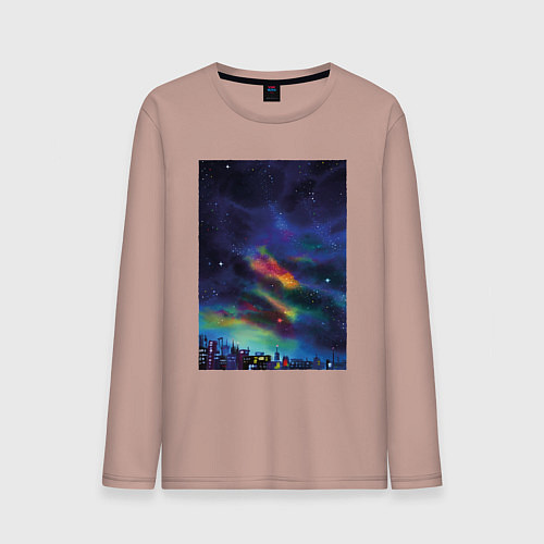 Мужской лонгслив Звездная рапсодия / Пыльно-розовый – фото 1