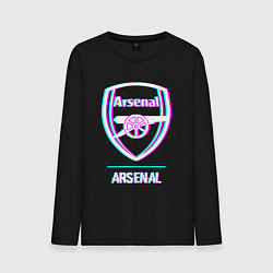 Лонгслив хлопковый мужской Arsenal FC в стиле glitch, цвет: черный