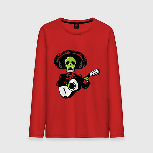 Мужской лонгслив Мертвый музыкант / Красный – фото 1