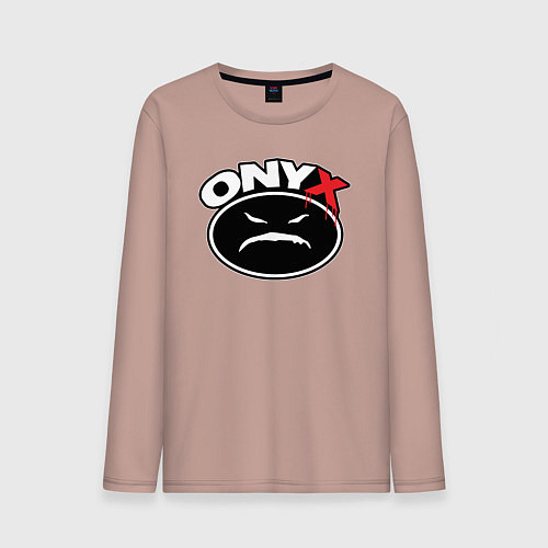 Мужской лонгслив Onyx - black logo / Пыльно-розовый – фото 1