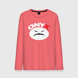 Лонгслив хлопковый мужской Onyx logo white, цвет: коралловый