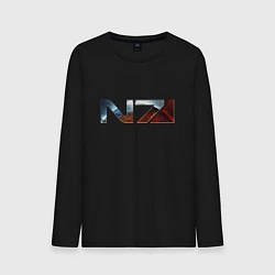 Лонгслив хлопковый мужской Mass Effect N7 -Shooter, цвет: черный