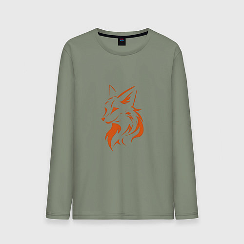 Мужской лонгслив Голова лисы / Авокадо – фото 1