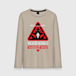 Лонгслив хлопковый мужской Evangelion третий удар, цвет: миндальный