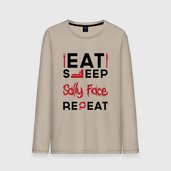 Мужской лонгслив Надпись: eat sleep Sally Face repeat