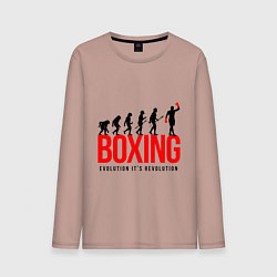 Лонгслив хлопковый мужской Boxing evolution, цвет: пыльно-розовый