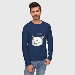 Лонгслив хлопковый мужской Eh?!, цвет: тёмно-синий — фото 2