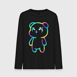 Лонгслив хлопковый мужской Cool neon bear, цвет: черный