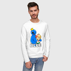 Лонгслив хлопковый мужской Радужные друзья Синий и малыш, цвет: белый — фото 2