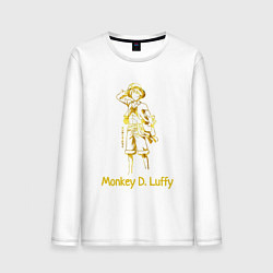 Лонгслив хлопковый мужской Monkey D Luffy Gold, цвет: белый