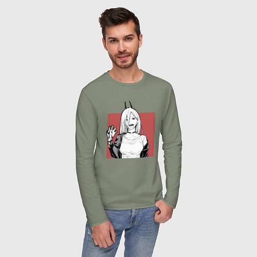 Мужской лонгслив Пауэр Chainsaw Man / Авокадо – фото 3