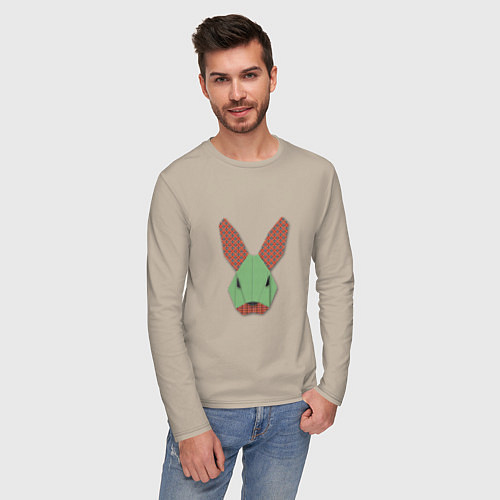 Мужской лонгслив Patchwork rabbit / Миндальный – фото 3