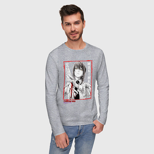 Мужской лонгслив Макима Человек Бензопила / Меланж – фото 3