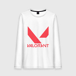 Лонгслив хлопковый мужской Valorant - logo, цвет: белый