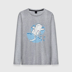 Мужской лонгслив Снежный котоик