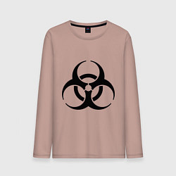 Лонгслив хлопковый мужской Biological hazard, цвет: пыльно-розовый
