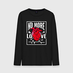 Лонгслив хлопковый мужской Больше никакой любви в сердце, цвет: черный