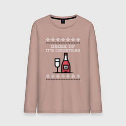 Мужской лонгслив Drink up its Christmas