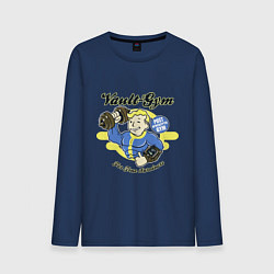 Лонгслив хлопковый мужской Vault GYM - for true survivors, цвет: тёмно-синий