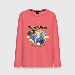 Лонгслив хлопковый мужской Vault GYM - for true survivors, цвет: коралловый