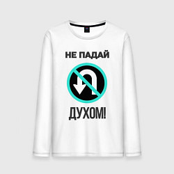 Лонгслив хлопковый мужской Не падай духом!, цвет: белый