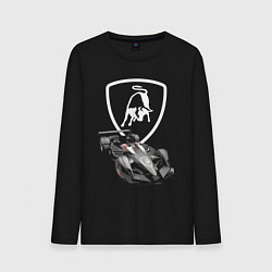 Лонгслив хлопковый мужской Lamborghini F1 - Italy, цвет: черный