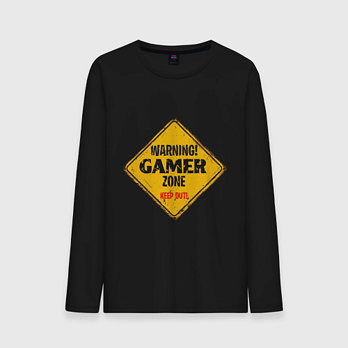 Мужской лонгслив Gamer zone - keep out / Черный – фото 1