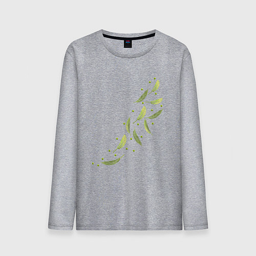 Мужской лонгслив Тропические листья разлетаются / Меланж – фото 1