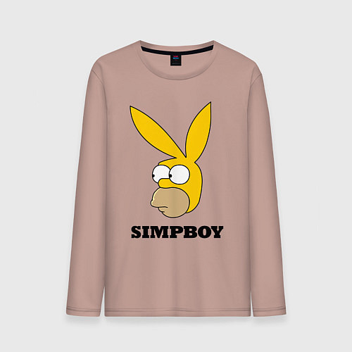 Мужской лонгслив Simpboy - rabbit Homer / Пыльно-розовый – фото 1