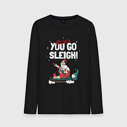 Лонгслив хлопковый мужской Come on you go sleigh, цвет: черный