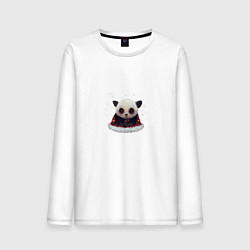 Лонгслив хлопковый мужской Понурый панда, цвет: белый