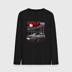 Лонгслив хлопковый мужской Volkswagen golf art, цвет: черный