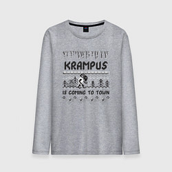 Лонгслив хлопковый мужской Krampus is coming to town, цвет: меланж