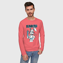 Лонгслив хлопковый мужской Blink 182 bunny nurse, цвет: коралловый — фото 2