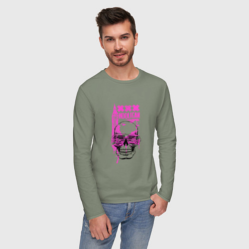 Мужской лонгслив Hooligan skull / Авокадо – фото 3