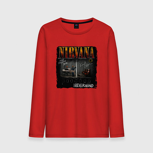 Мужской лонгслив Nirvana box / Красный – фото 1