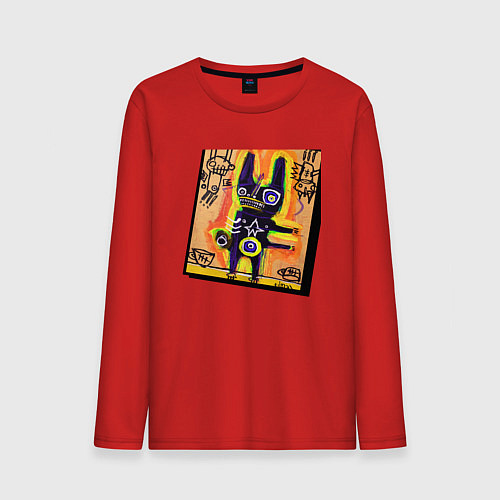 Мужской лонгслив Собака страшная / Красный – фото 1