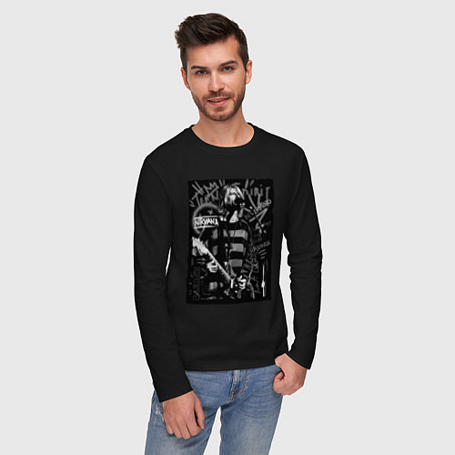 Мужской лонгслив Nirvana Nevermind / Черный – фото 3