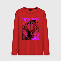 Лонгслив хлопковый мужской Гитара с крыльями voodoo rock, цвет: красный
