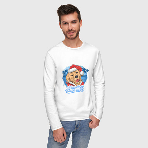 Мужской лонгслив Christmas beach party / Белый – фото 3